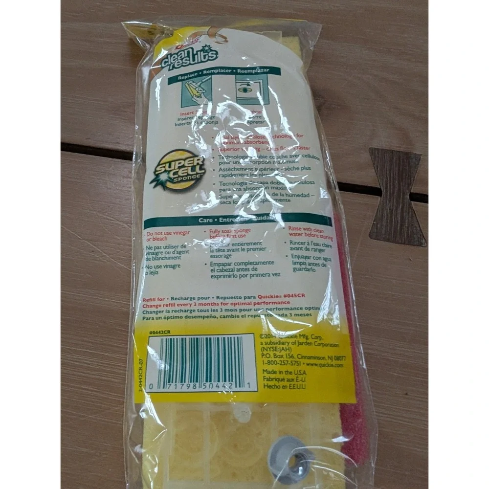 NEW Quickie Clean Results Automatic Sponge Mop Refill Dry Shine Type S